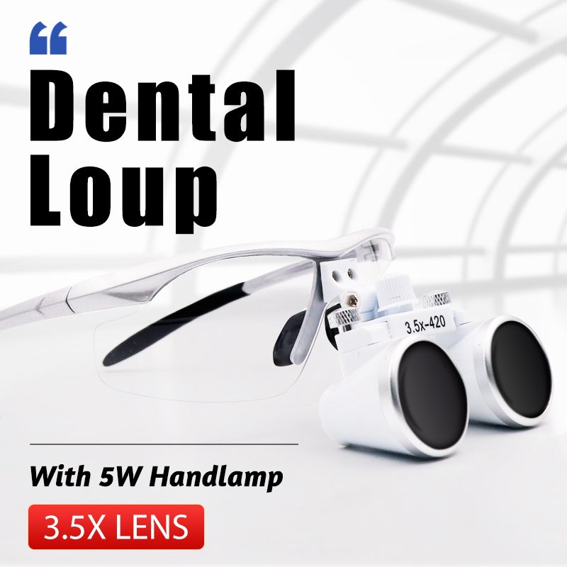 Magnifier With Light - Lente d'ingrandimento dentale medica Luce 3.5X420mm