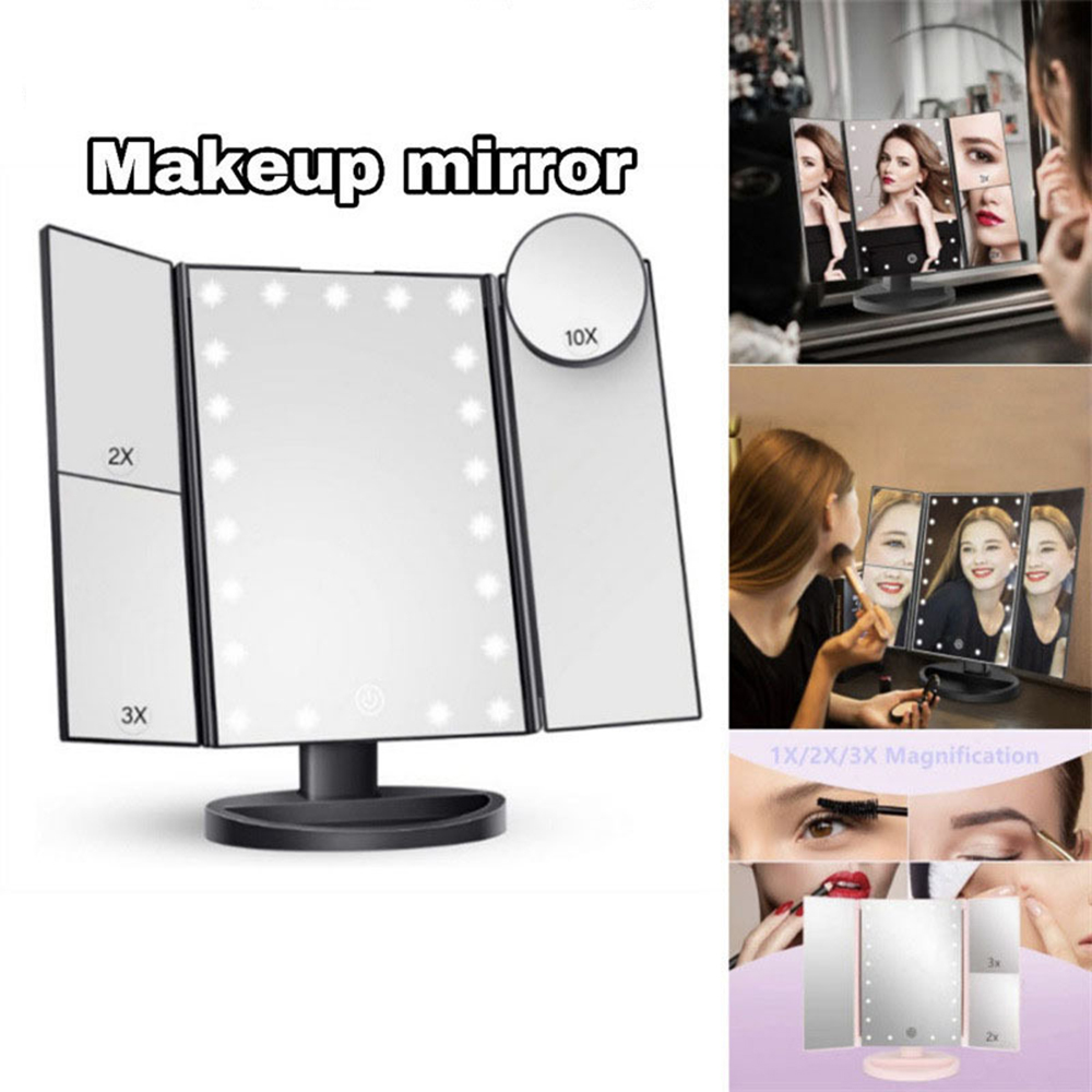 Magnifier With Light - Specchio Pieghevole da Bagno per Trucco,