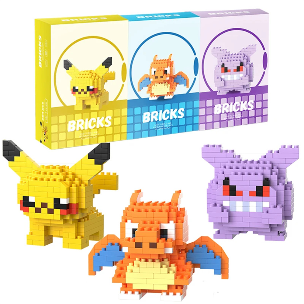 Model Kit Pokemon - Blocchi da Costruzione Micro Pokemon Pikachu