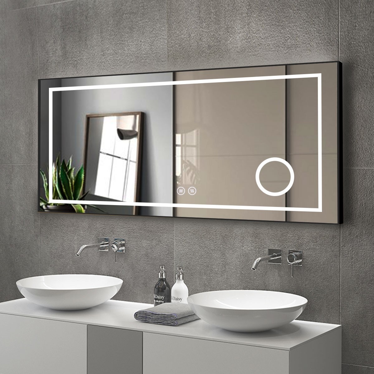 Magnifier With Light - Specchi da Bagno a Parete su